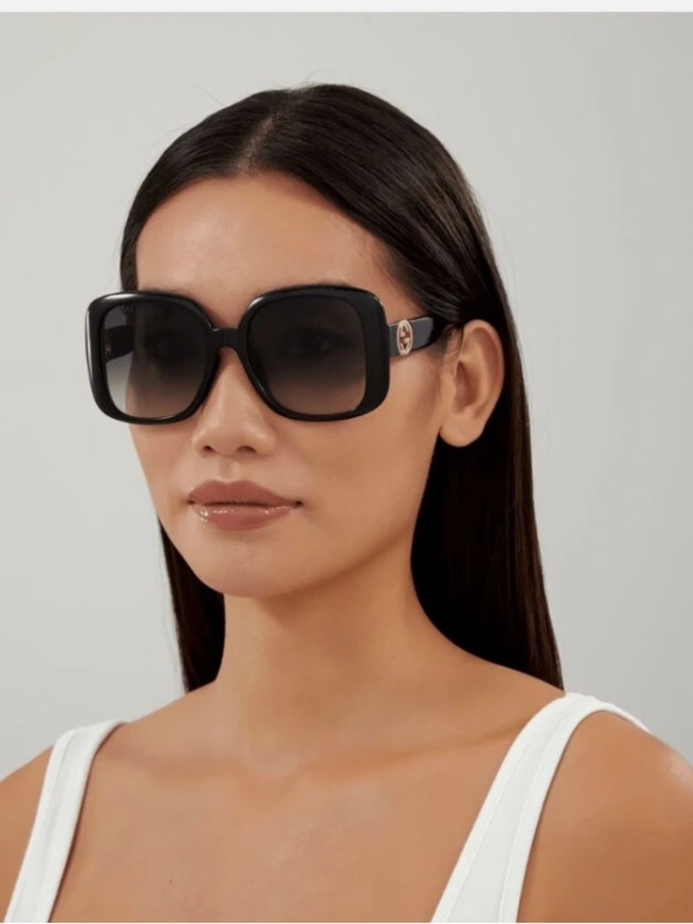 GUCCI GG1029SA - 007 BLACK FRAME -GREY BLACK LENS SUNGLASSES 57MM AUTHENTIC